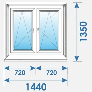 Окно Пвх 1440х1350 дешево профиль Bruegmann-6