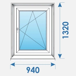 Окно Пвх 940х1320 дешево профиль Bruegmann-8
