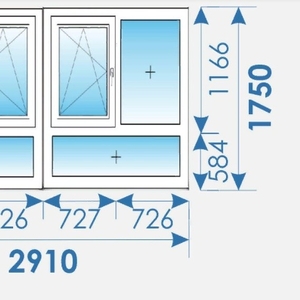 Окна Пвх 2910х1750 дешево профиль Rehau