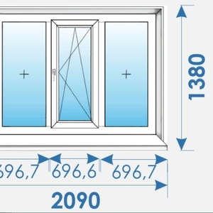 Новые Окна Пвх 2090х1380 дешево профиль Rehau-11