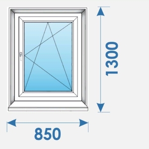 Окна Пвх 850х1300 дешево профиль Rehau-16