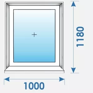 Окна Пвх 1000х1180 дешево профиль Salamander № 3